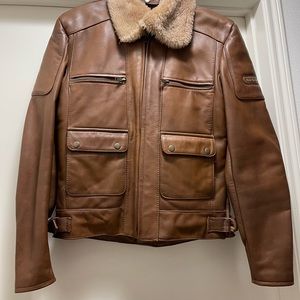 Hein Gericke, Pristine Vintage Motorcycle Jacket in Carmel Leather Unisex. Six M